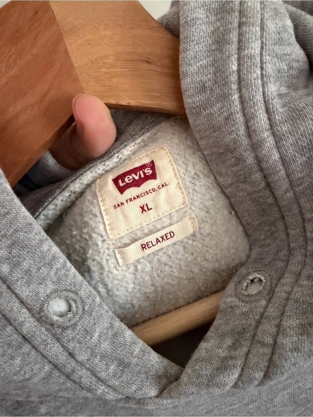 Levi's Men's Gray Logo Hoodie Xl
